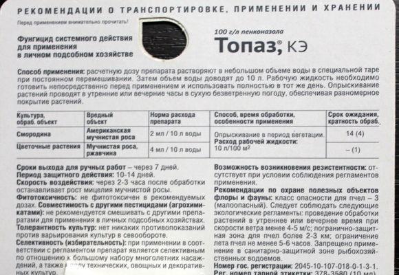 Топаз — фунгицид для винограда