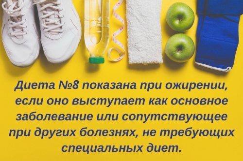 Диета номер 8 при ожирении: что можно, что нельзя