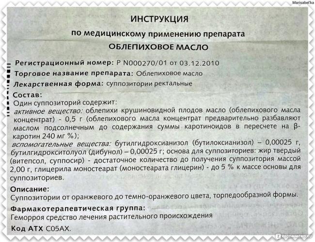 Помогают ли облепиховые свечи при геморрое?