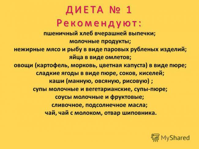 Диета №1а (стол №1а) – питание при остром гастрите и обострении язвы желудка и двенадцатиперстной кишки