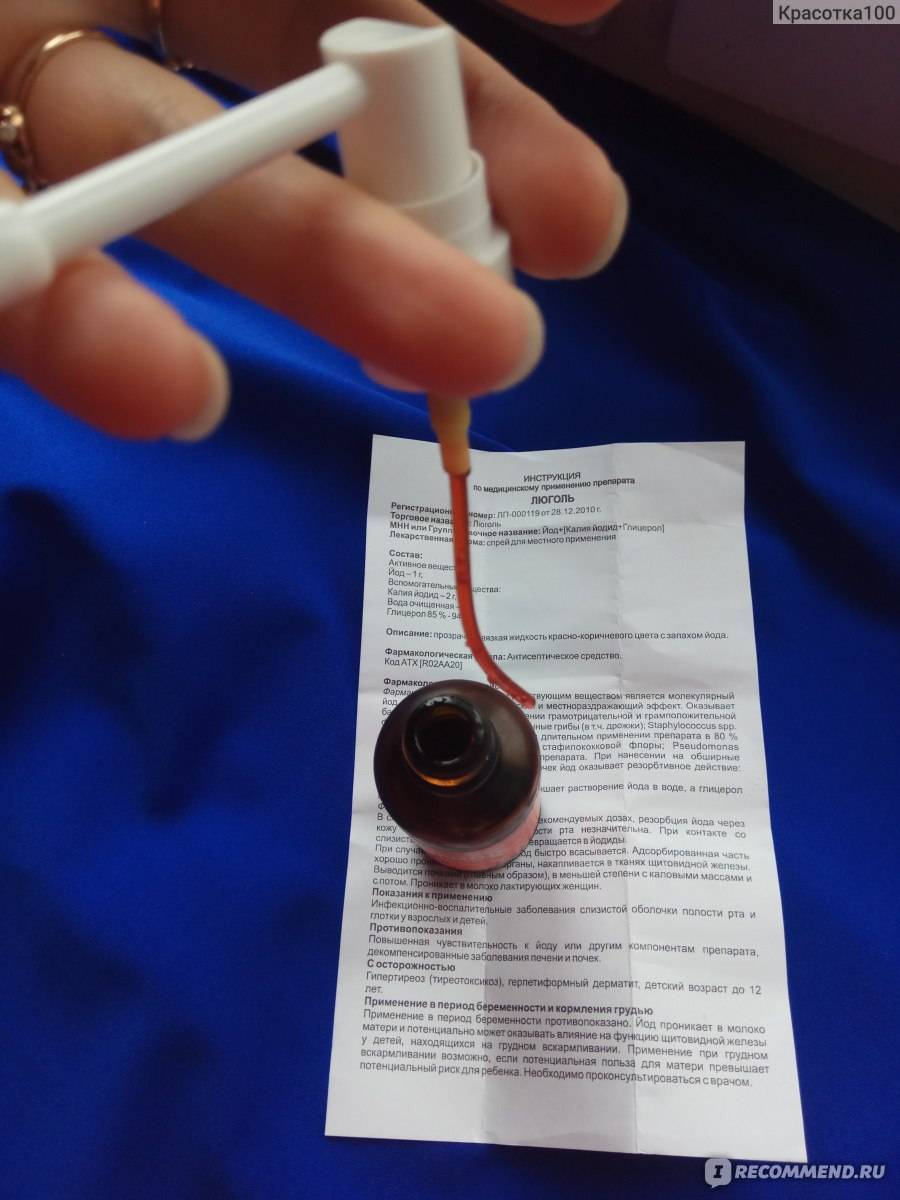 Люголь при ангине для взрослых и детей: инструкция по применению